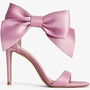 Express Pink Bow Heeled Sandals